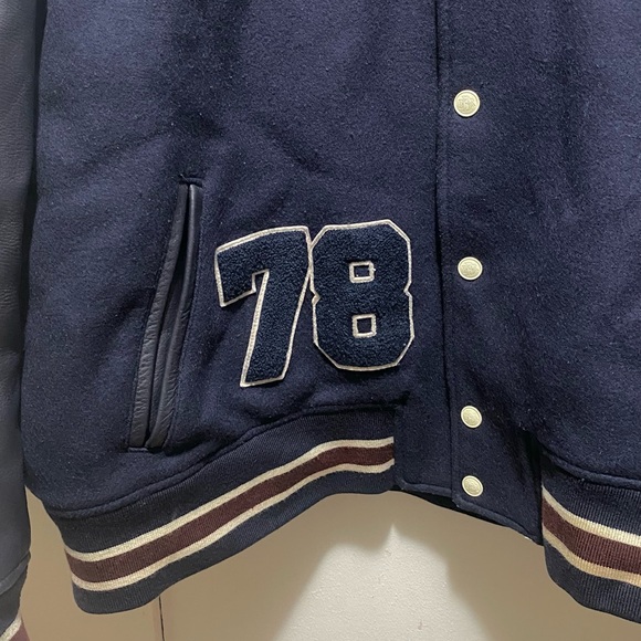 Banana Republic Blue and Black Varsity Jacket - Picture 2 of 13